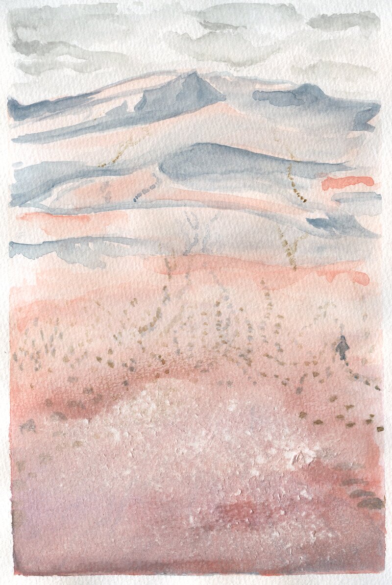Watercolor painting of Great Sand Dunes National Park, 2008