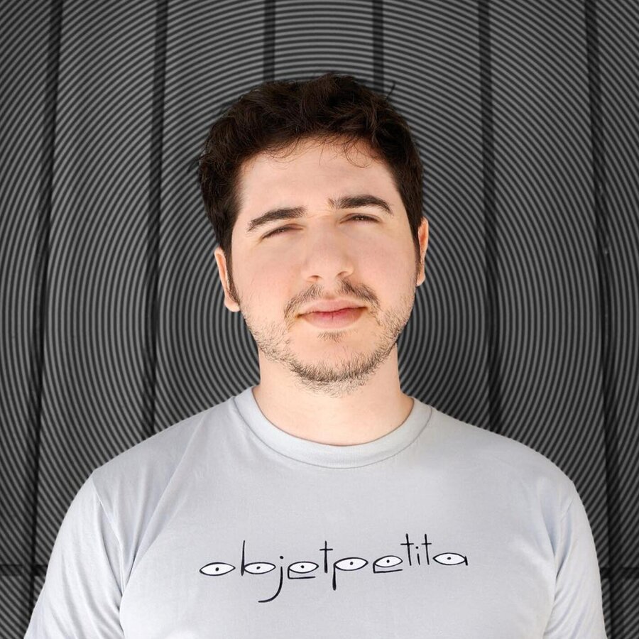 Model wearing the objet petit a long sleeve shirt