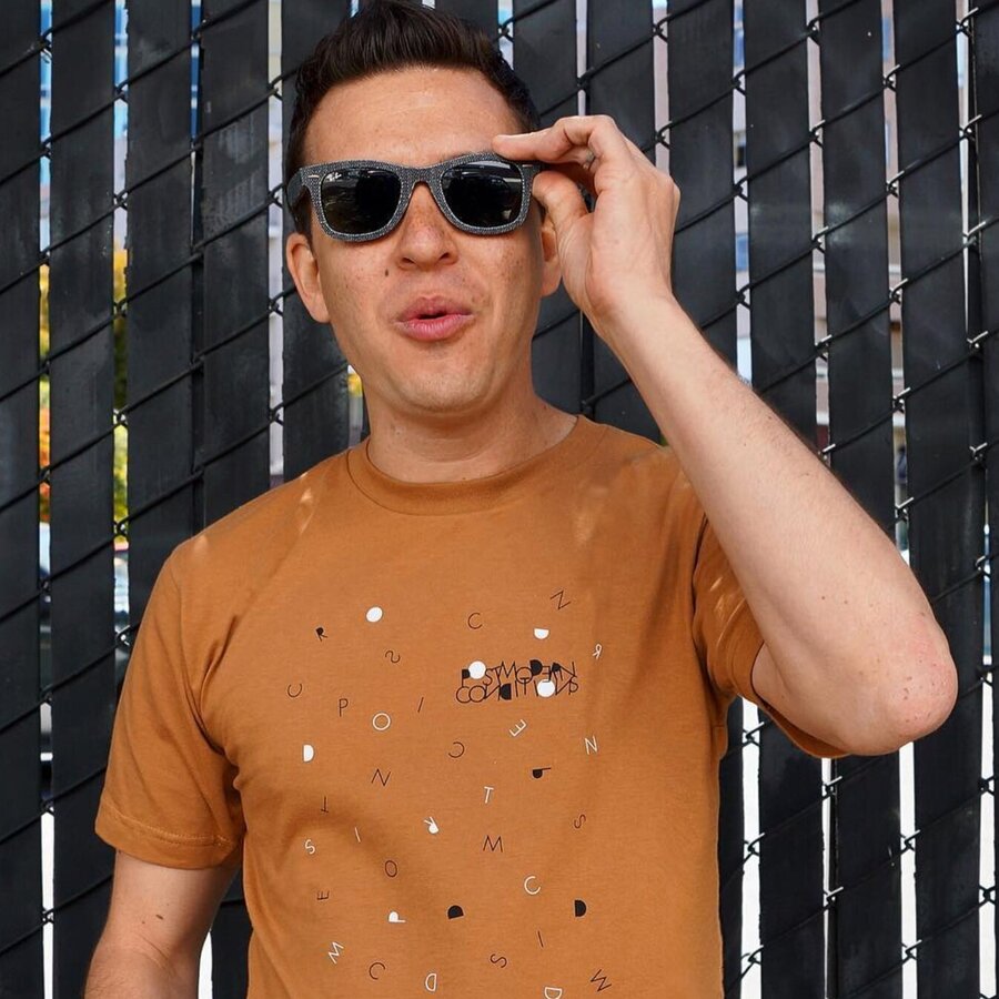 Model wearing the Postmodern Conditions t-shirt
