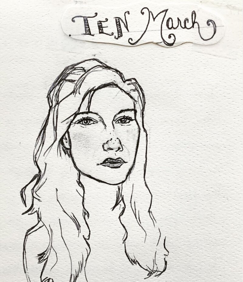 Pencil self-portrait sketch, 2020